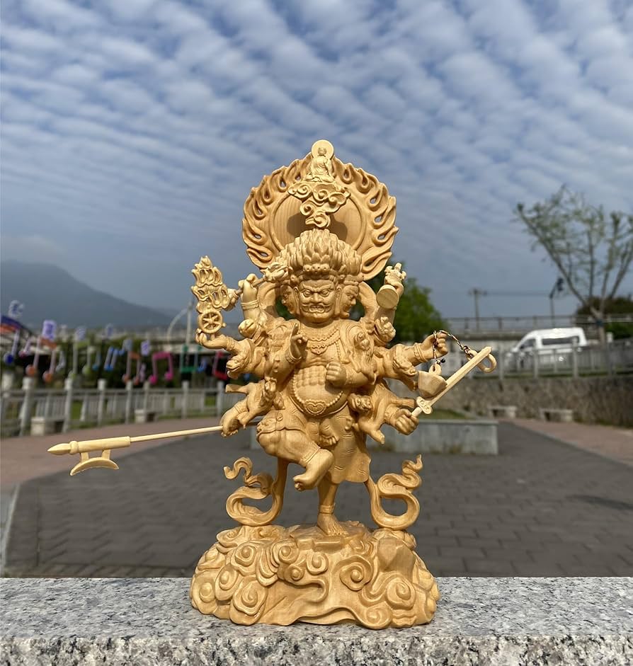 決算大特価中　仏像◆桧材 烏枢沙摩明王6寸◆五大明王 トイレの神様 決算大特価中 仏像◇桧材 烏枢沙摩明王6寸◇